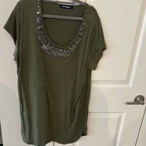 Penningtons Green Embellished Women's 0x Top